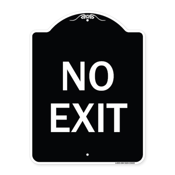Parking Lot No Exit Heavy-Gauge Aluminum Architectural Sign, 18" L, 24" H, BW-1824-23420